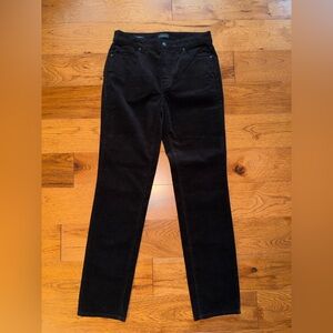Talbots Black Corduroy High Waist Straight Leg Corduroy Pants Jeans Size 2